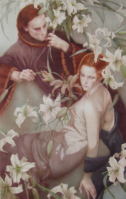 Лилии- 72,5х45,4 акварель, 2008  |  Lilies, watercolor