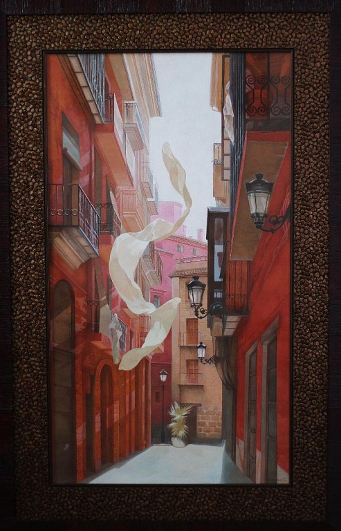 Испания Валенсия- 79х44 см. акв.,картон, белила 2016  | Spain, Valencia 79x44