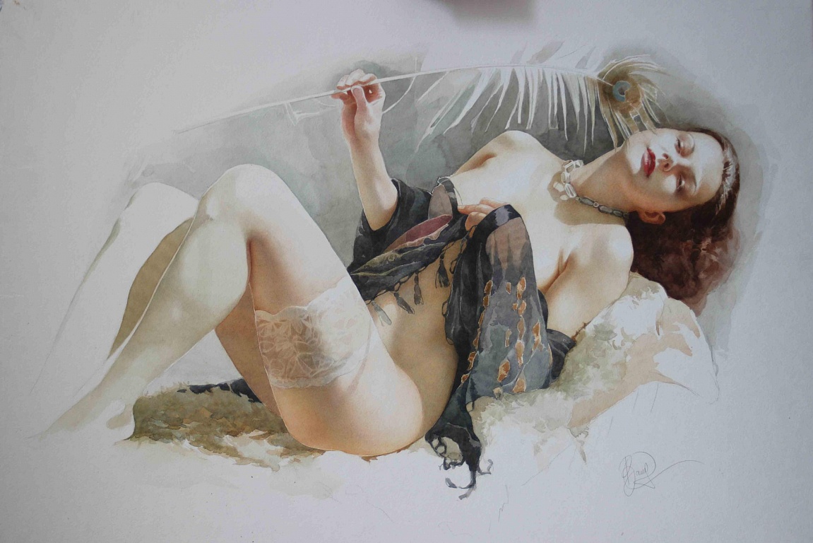 Жар-птица 55х75 акварель, 2013 |  Firebird, watercolor