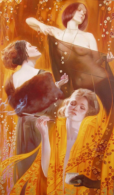 Кофе и сигареты -100х60 х.м., 2009  |  Coffee and cigarettes 100х60 х.м., 2009