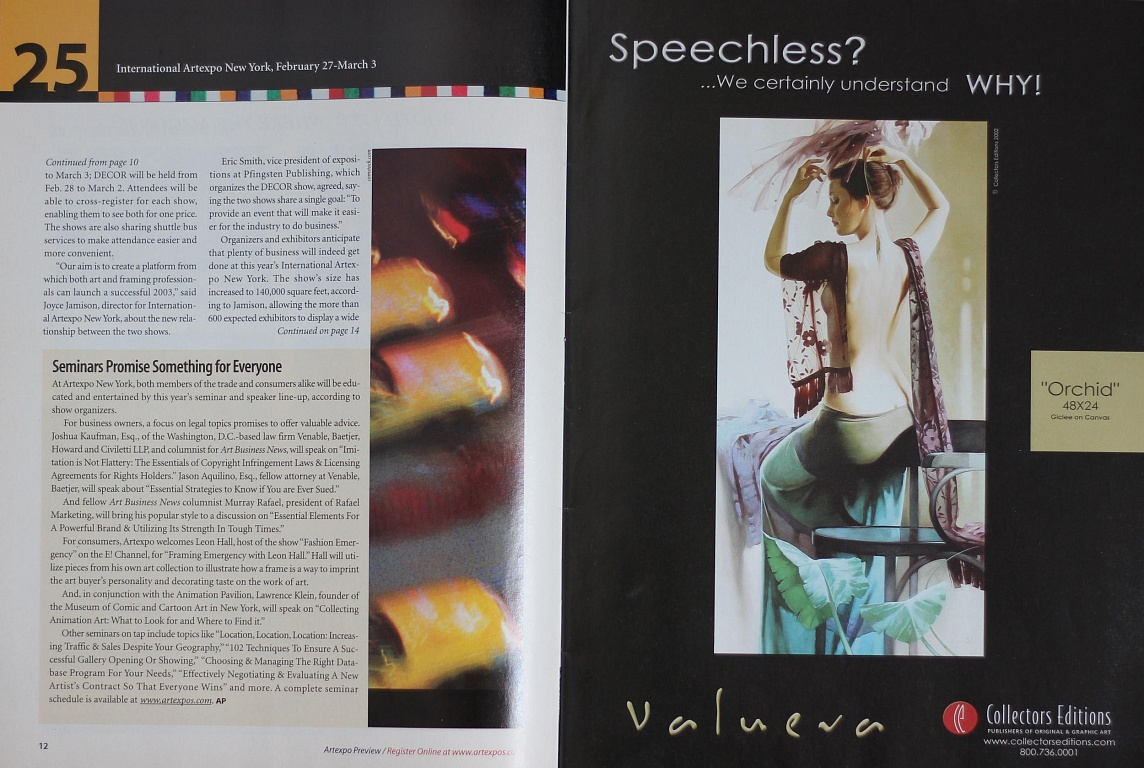 Реклама картин Валуевой С. в каталоге Артэкспо 2003 в Нью Йорке
