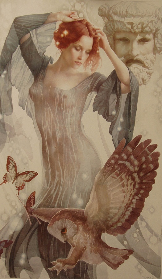 Ночь - 75х45см., акварель, бумага, 2008 |  Night, watercolor, paper