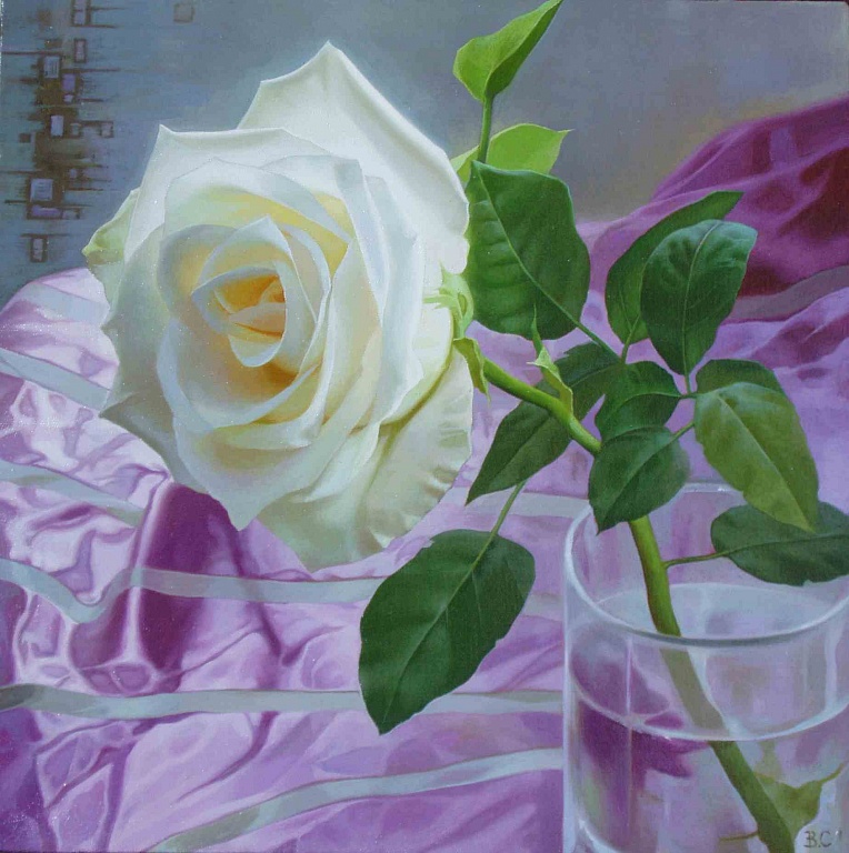 Белая роза 30х30 | White rose 30x30